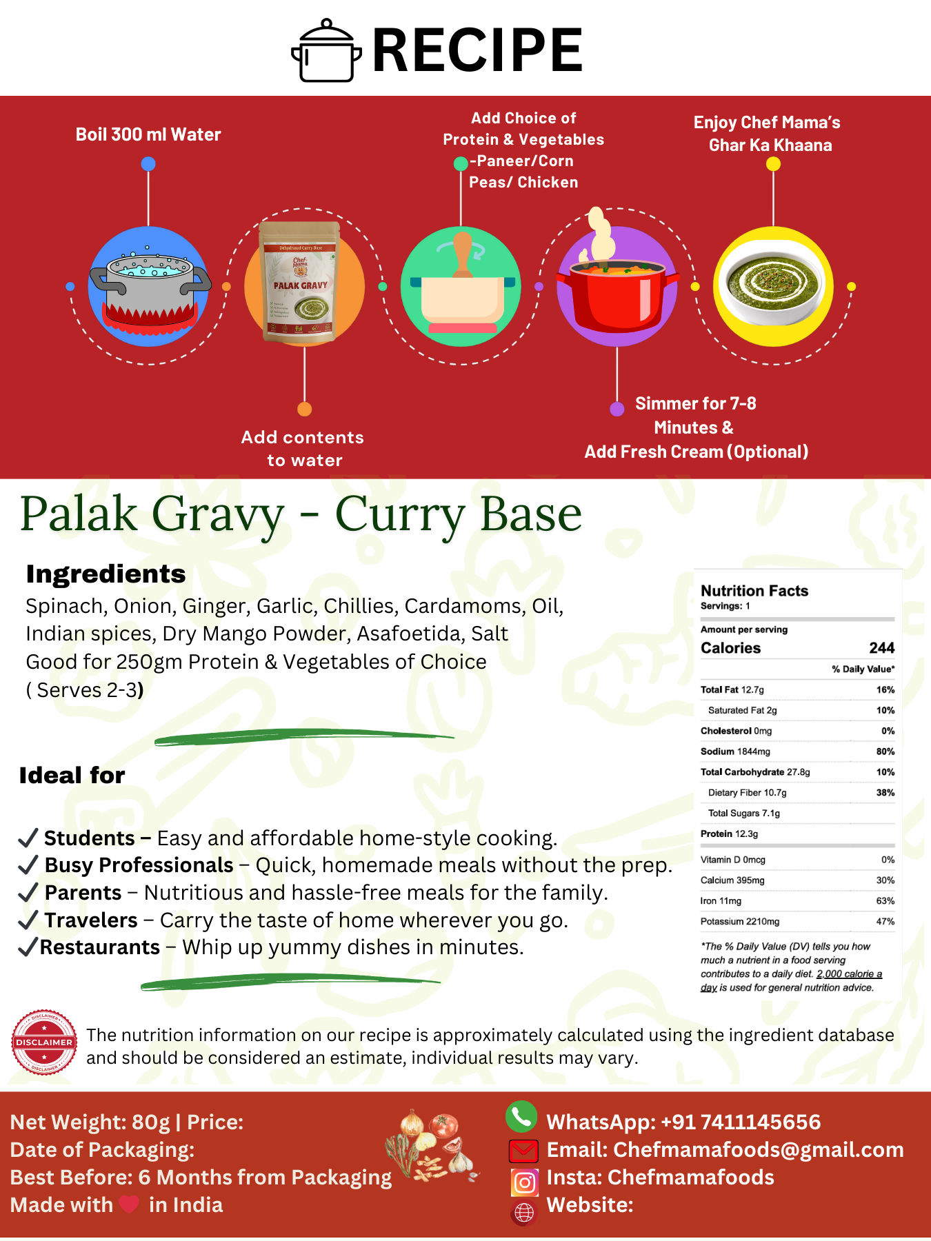 CB Palak Gravy