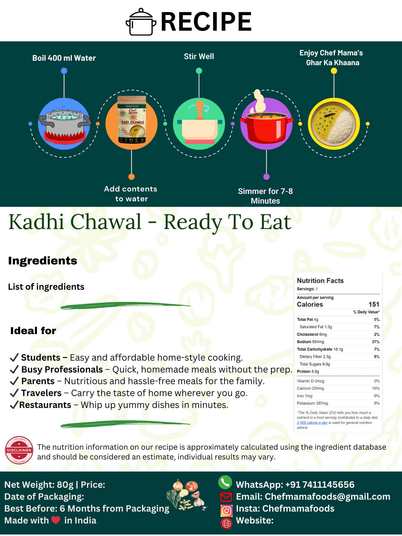 Kadhi Chawal