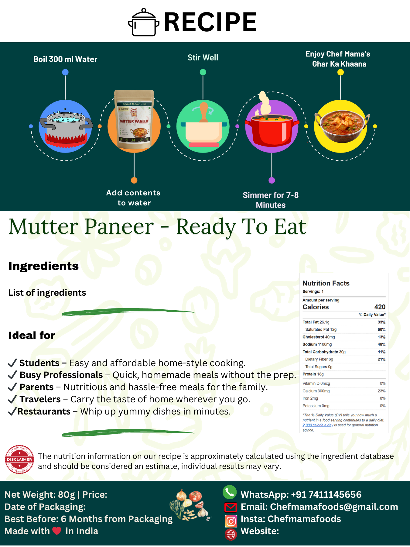 Mutter Paneer