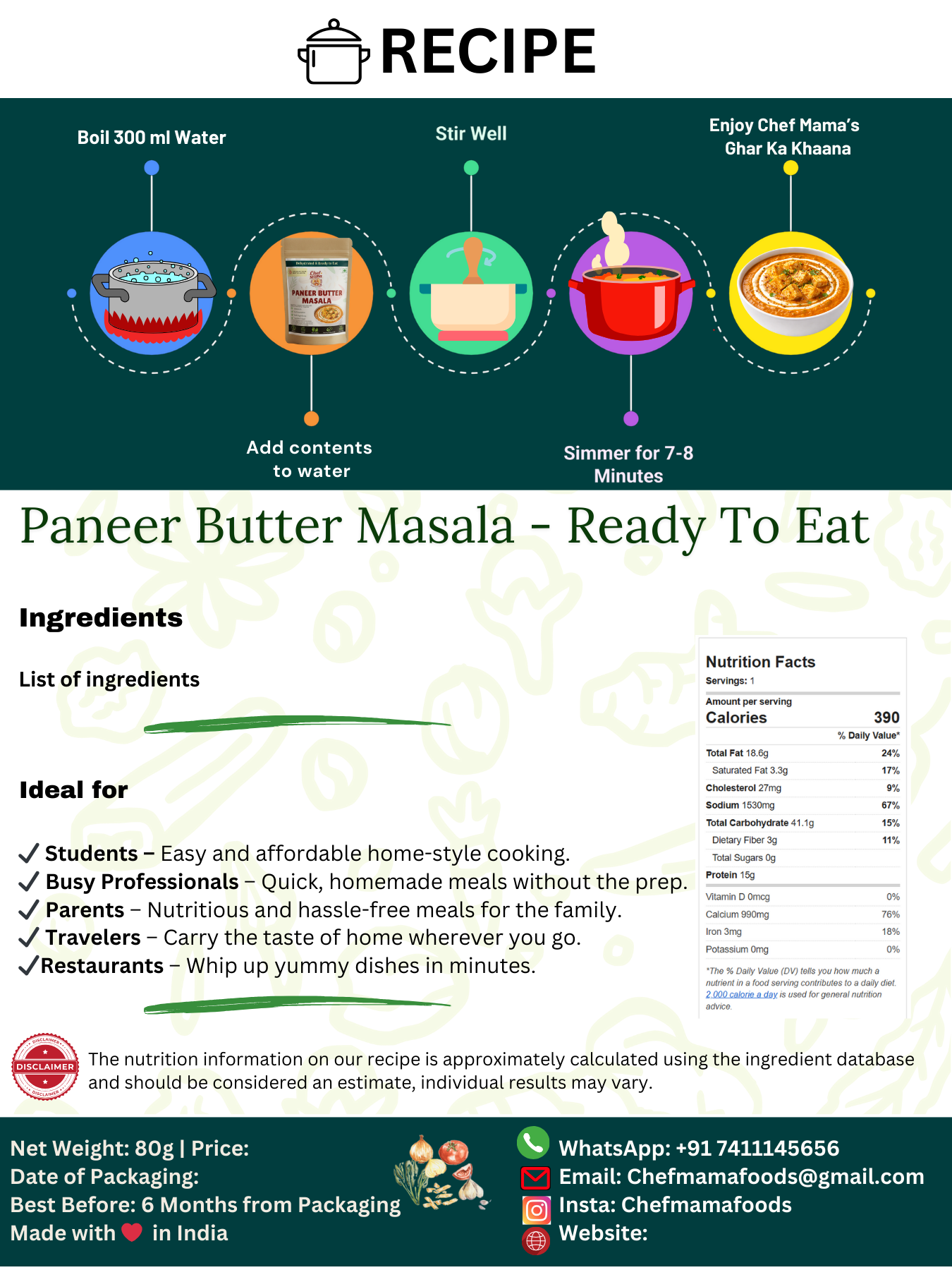 PANEER BUTTER